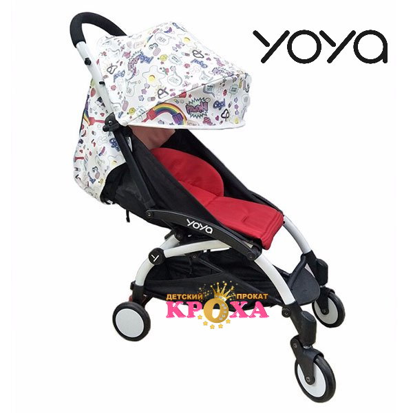 Прогулочная коляска YOYA 175 A+ комиксы ЭКО-кожа / Прокат прогулочных ...